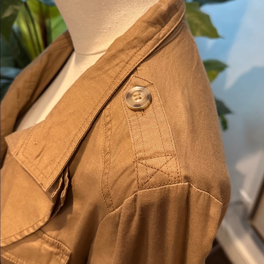 Stylish Tan Ruffle Jacket - Picture 5 of 8